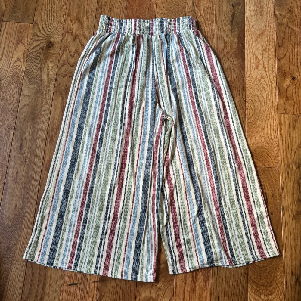 Beautees Striped Wide-Leg Pants